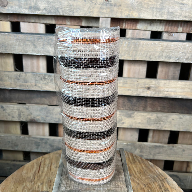 10" x 10Y jute tinsel stripe mesh - RY800985