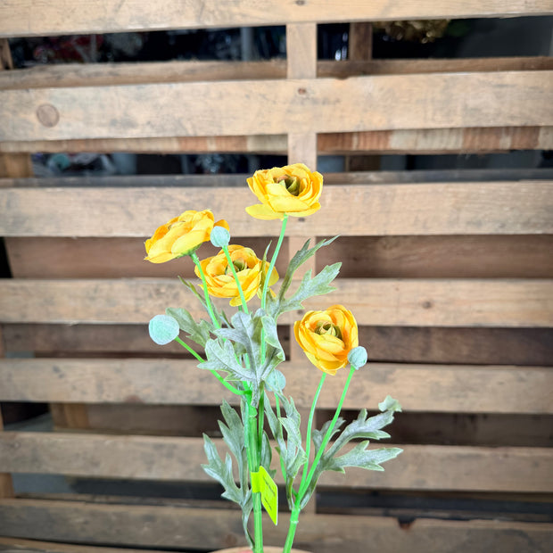 21" Yellow Ranunculus Spray - 63328YW