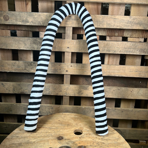 47"L BLACK AND WHITE VELVET/FOAM PEPPERMINT STICK WIRED - XP384497