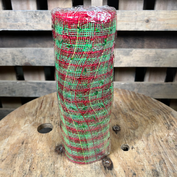 10" x 10Y red and green laser foil check  mesh - RY840934