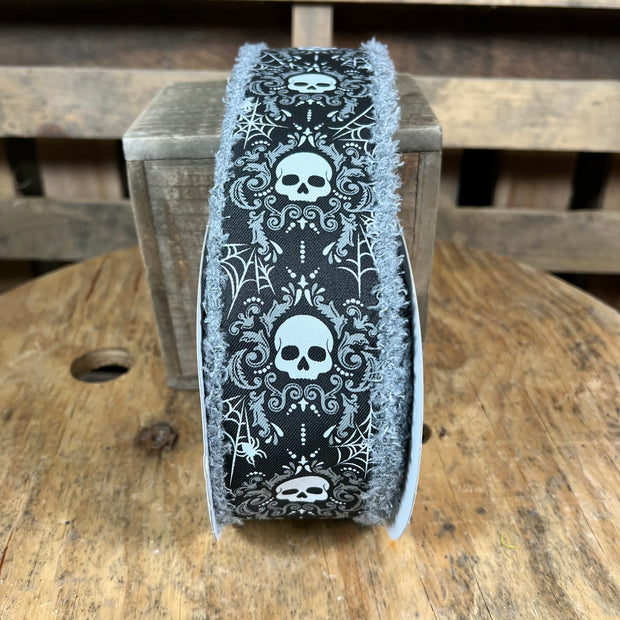 2.5"X10YD halloween skull Wired Ribbon - RGC8245C6