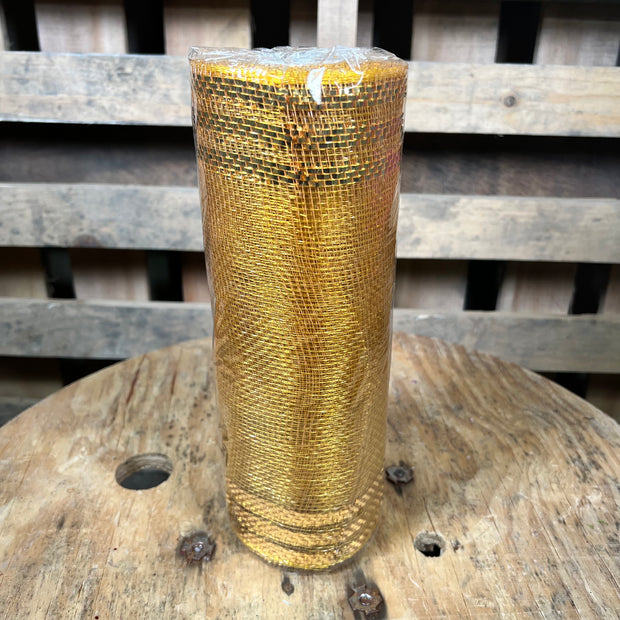 10" x 10Y gold boarder stripe mesh - RE850208
