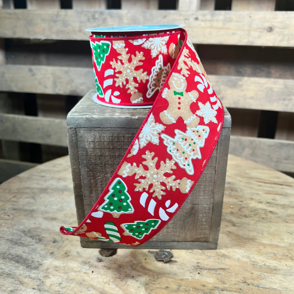 2.5 "X10YD gingerbread cookie Wired Ribbon - RGE188524