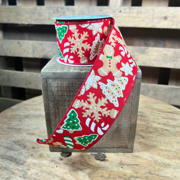 2.5 "X10YD gingerbread cookie Wired Ribbon - RGE188524
