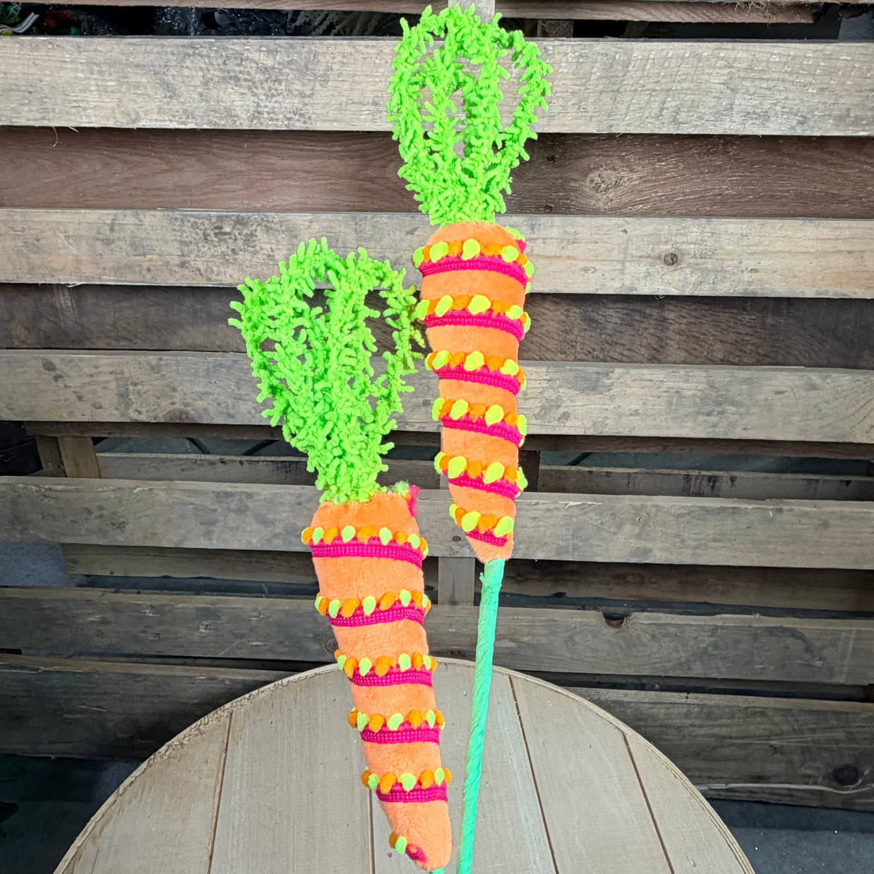 28" Orange Pom Pom Stripe Carrot Spray  - 63888OR