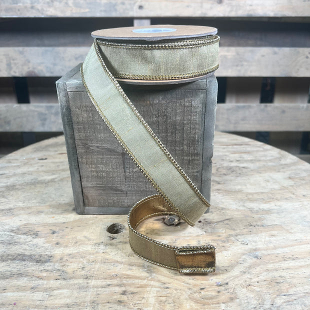 1” x 10yd Gold Dupion w/
Metallic Fused Backing - 9122W-693-25E