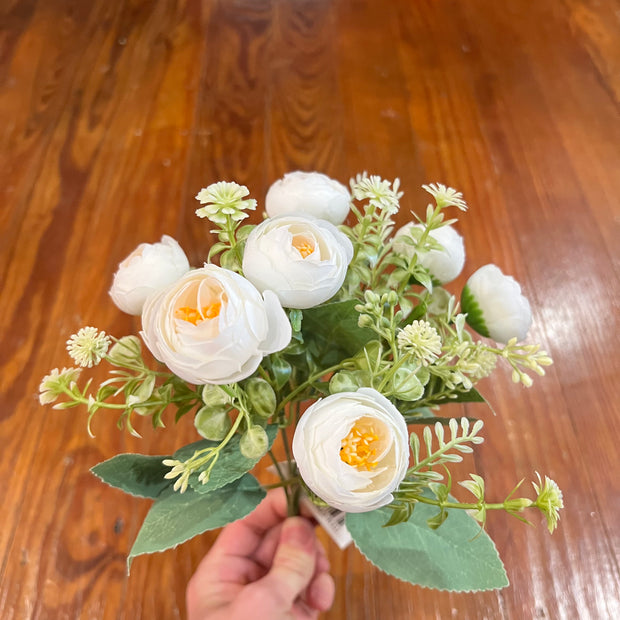 12" RANUNCULUS BUSH X 5-GPB25367-CREAM