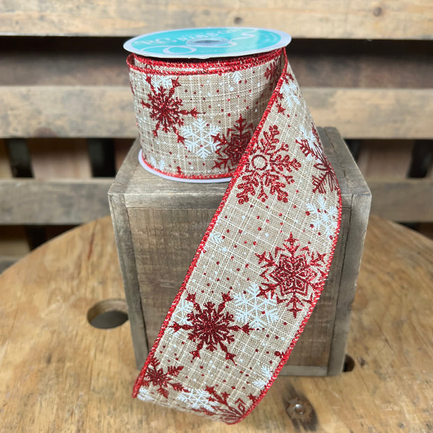 2.5 "X10YD Snowflake Wired Ribbon - RGC158201