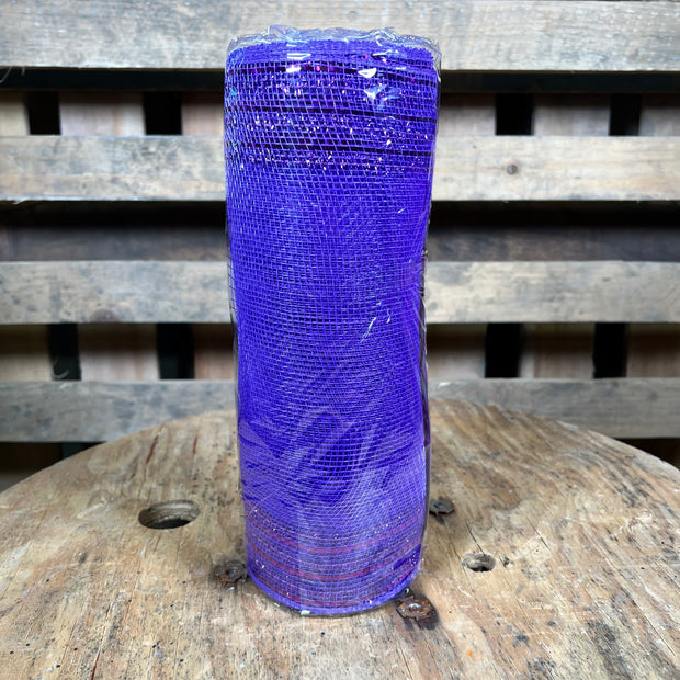 10"X10YD BORDER STRIPE TINSEL MESH - PURPLE - RY850723