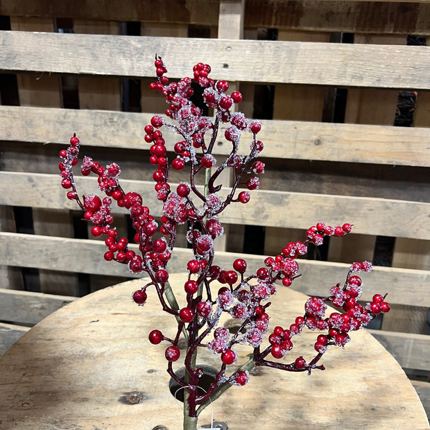 28"L ICED SOFT RED BERRY SPRAY - XX195624