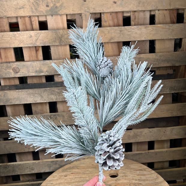 30" Flocked long needle pine bush - 38235