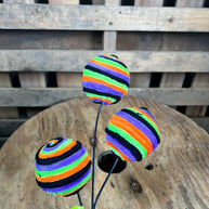16in chenille stripe ball spray - 57028HAL