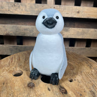 9 inch flocked penguin - 85978WT