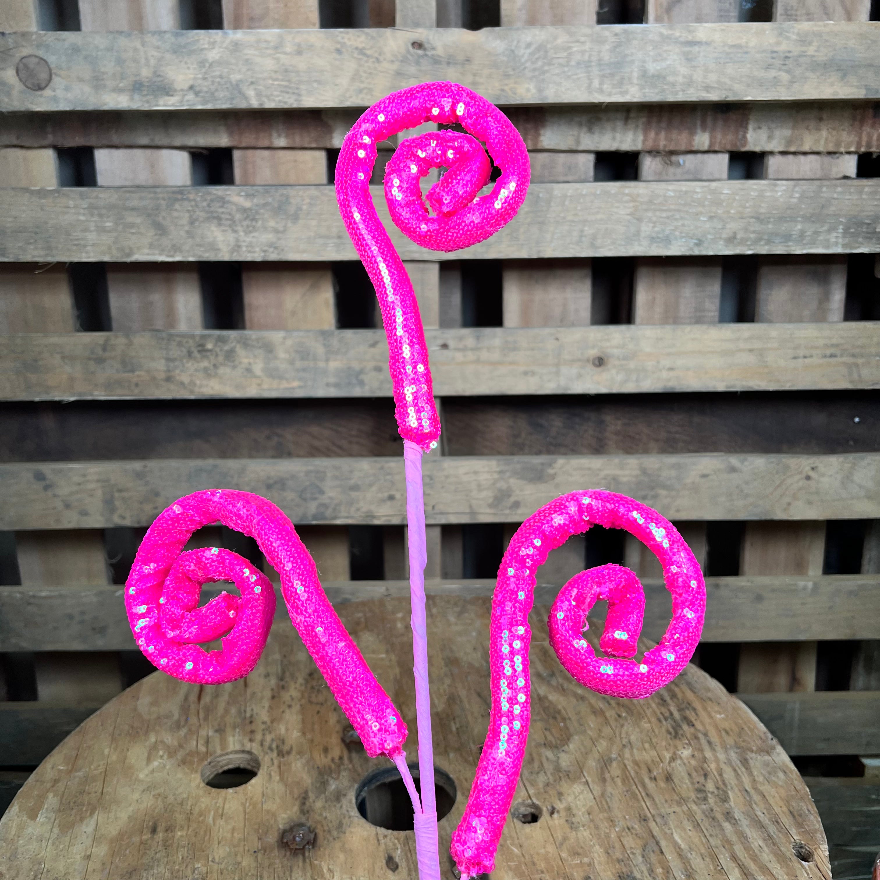 28 Inch Pink sequin swirl pick - 63596HTPK