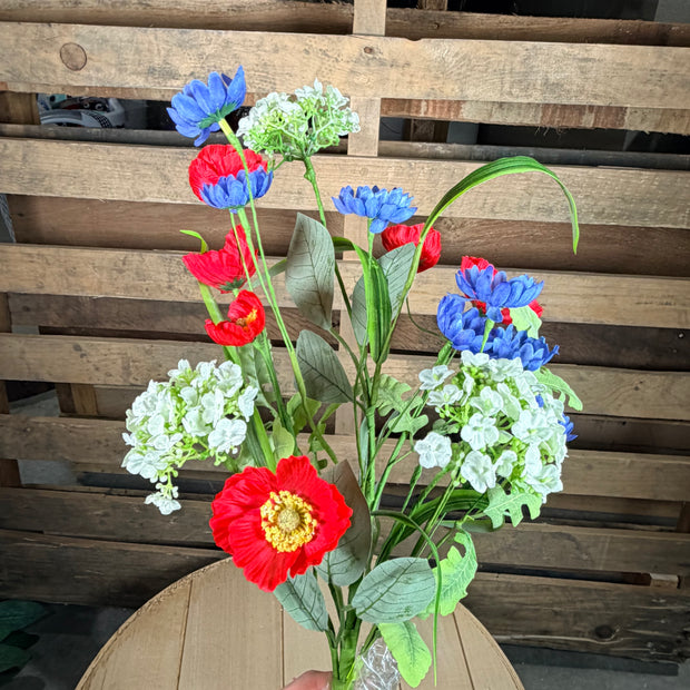 28"  Patriotic Poppy Filler Spray - 74261SP28