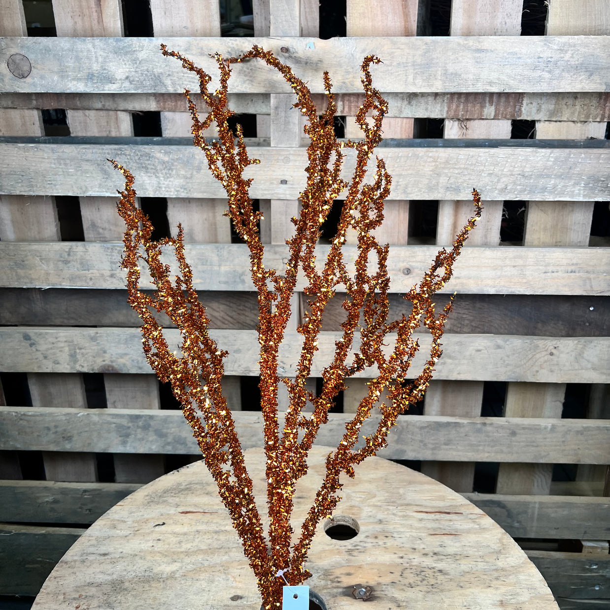 41"L ORANGE V-CUT GLITTER WILD TWIG SPRAY - HH762599OR