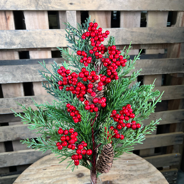 24" Cedar Red berry spray - 69272