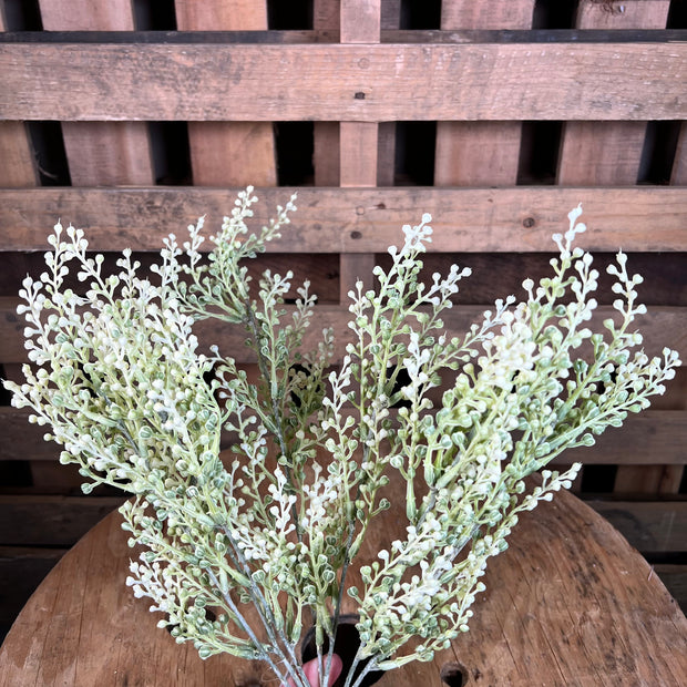 17.5"L EUCALYPTUS BUSH - WHITE/GREEN - PF1759