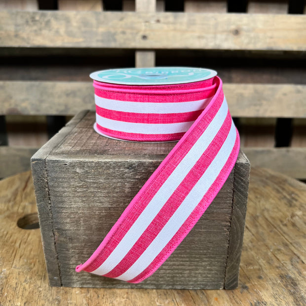 1.5"X10YD VERTICAL STRIPE - HOT PINK/WHITE - RGC156211