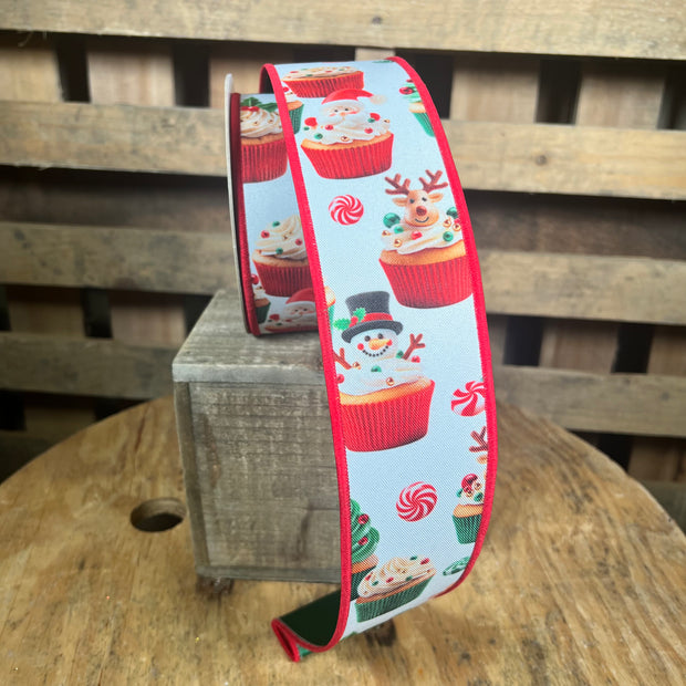 2.5” x 10yd Christmas cupcake d’lux ribbon - LX115356