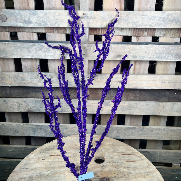 41"L PURPLE V-CUT GLITTER WILD TWIG SPRAY - HH762599PU