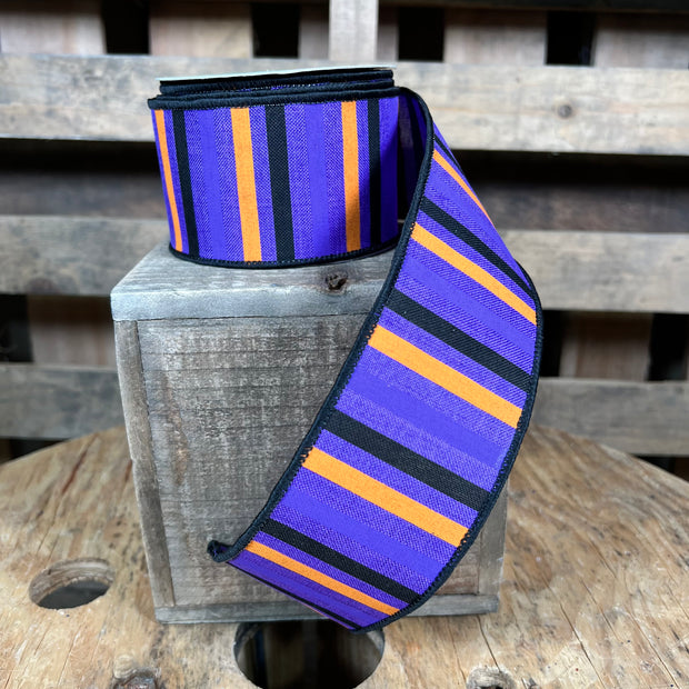 2.5"X10YD halloween stripe Wired Ribbon - RGA12146A