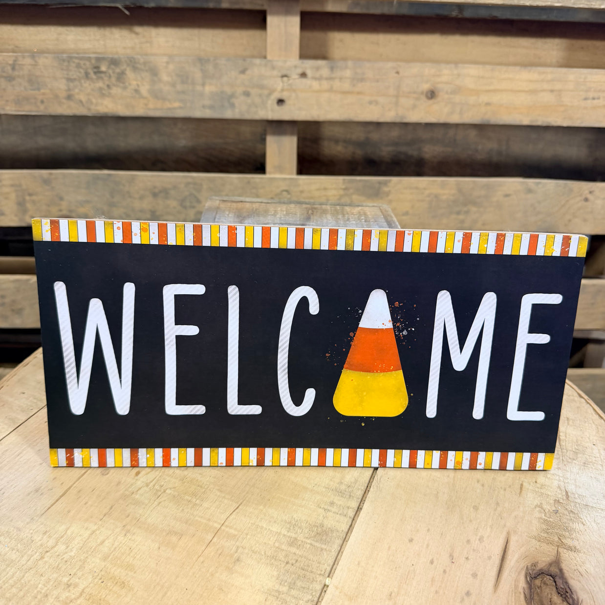 12.5” Candy Corn Welcome sign - AP7003