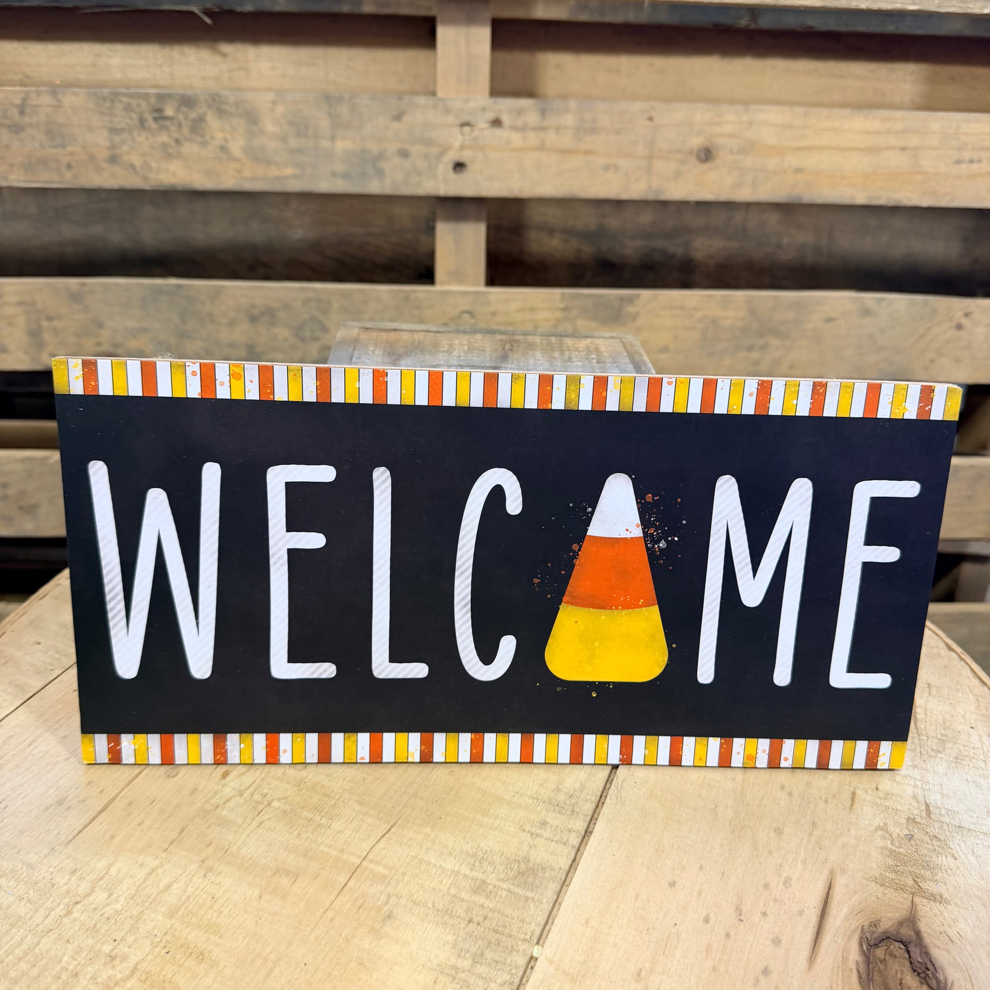 12.5” Candy Corn Welcome sign - AP7003