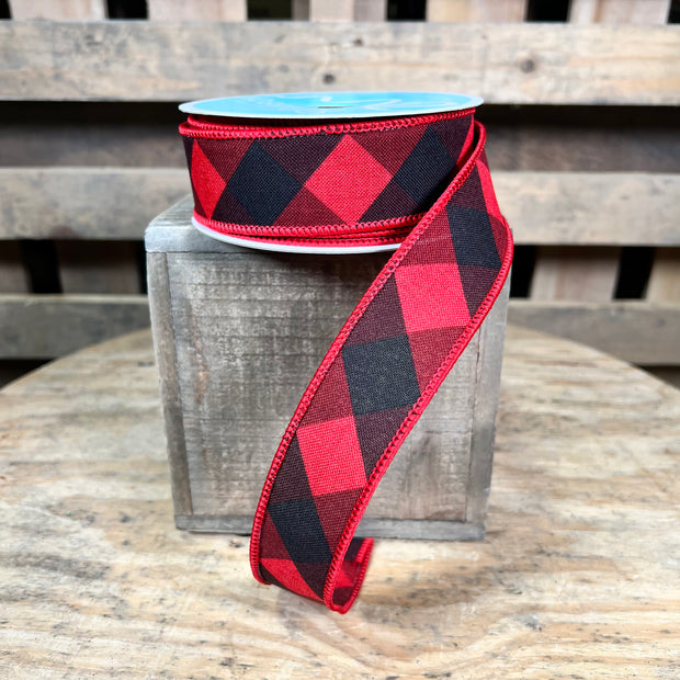 1.5”x 10yd buffalo plaid Wired Ribbon - RGA112824