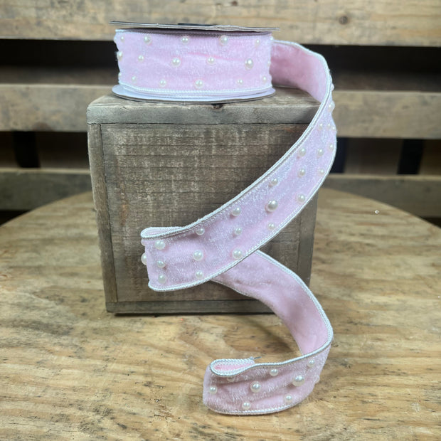 1.5” x 5y light pink pearl designer ribbon - 25B375LP