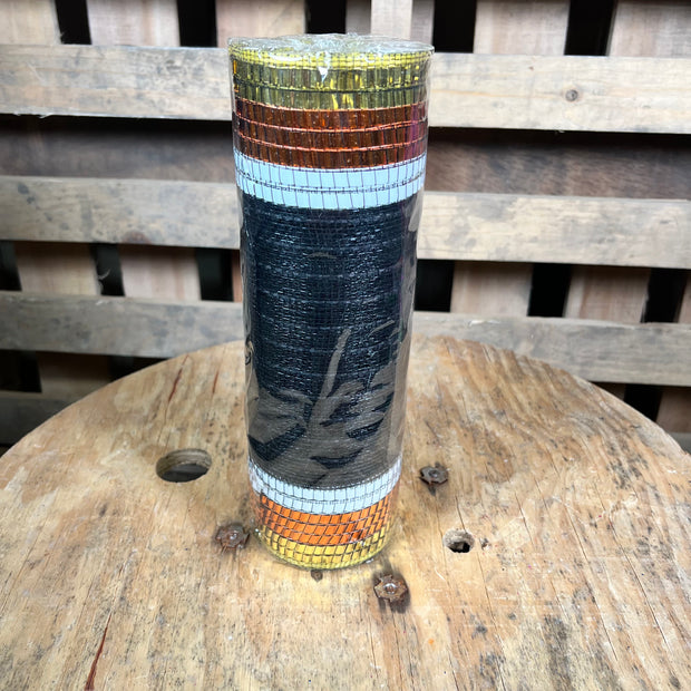 10.25"X10YD candy corn FOIL BORDER MESH  - RY8037FW