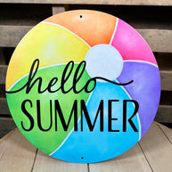 12” Circle metal beach ball sign - MD1763