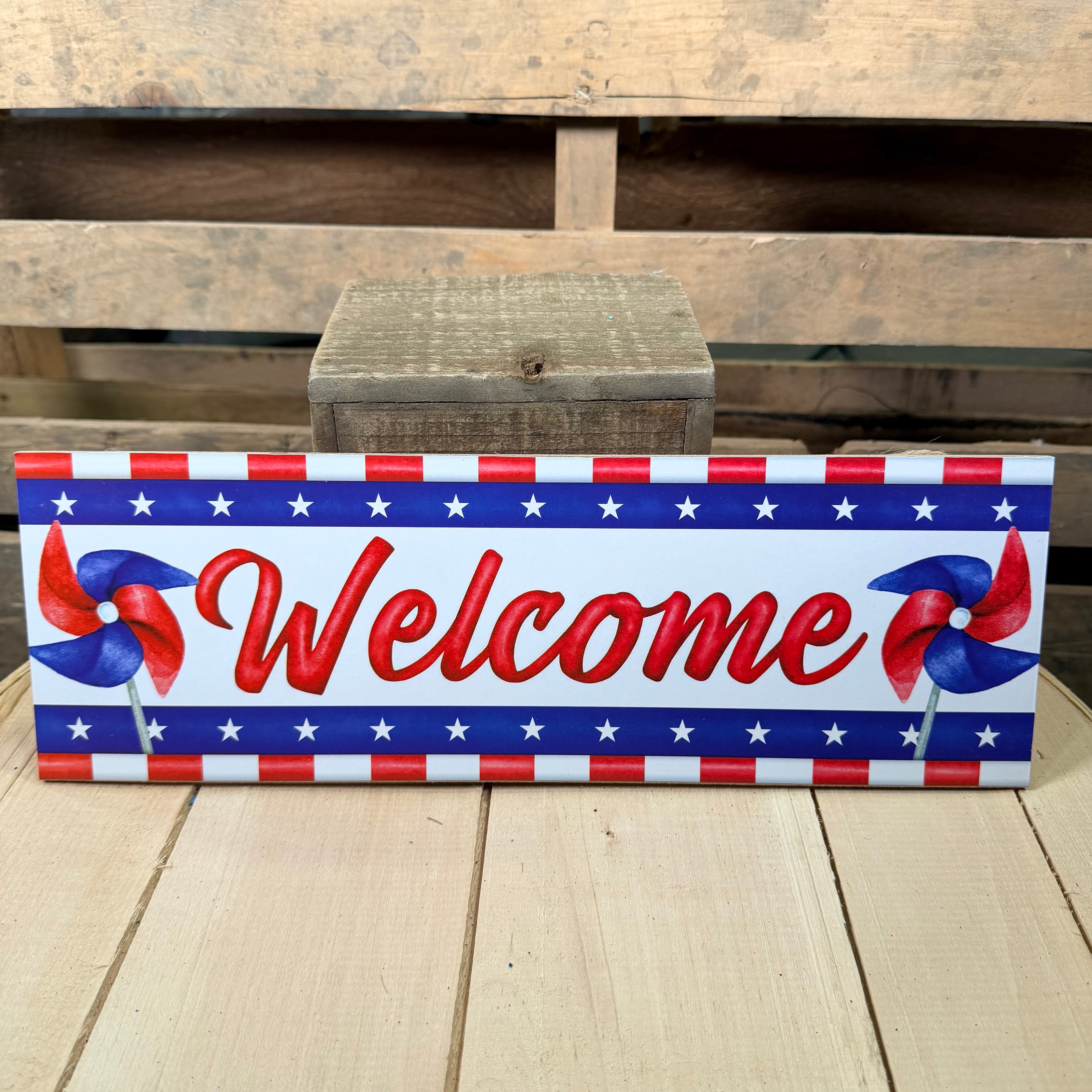 15” Patriotic pinwheel sign - AP7282