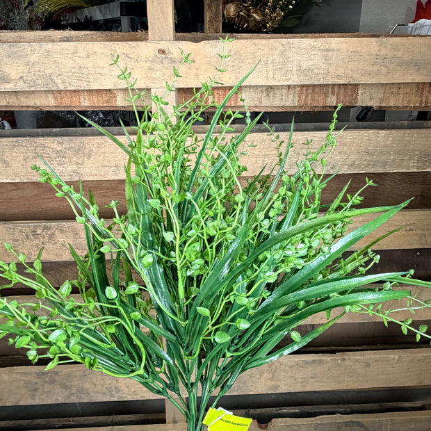 16" Plastic Button Grass Mix Bush - 13114GN