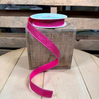 5/8” x 10Y Hot pink glitter Wired Ribbon - RGF108911