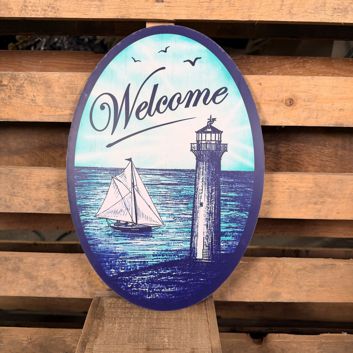 13” Welcome lighthouse sign - AP7325