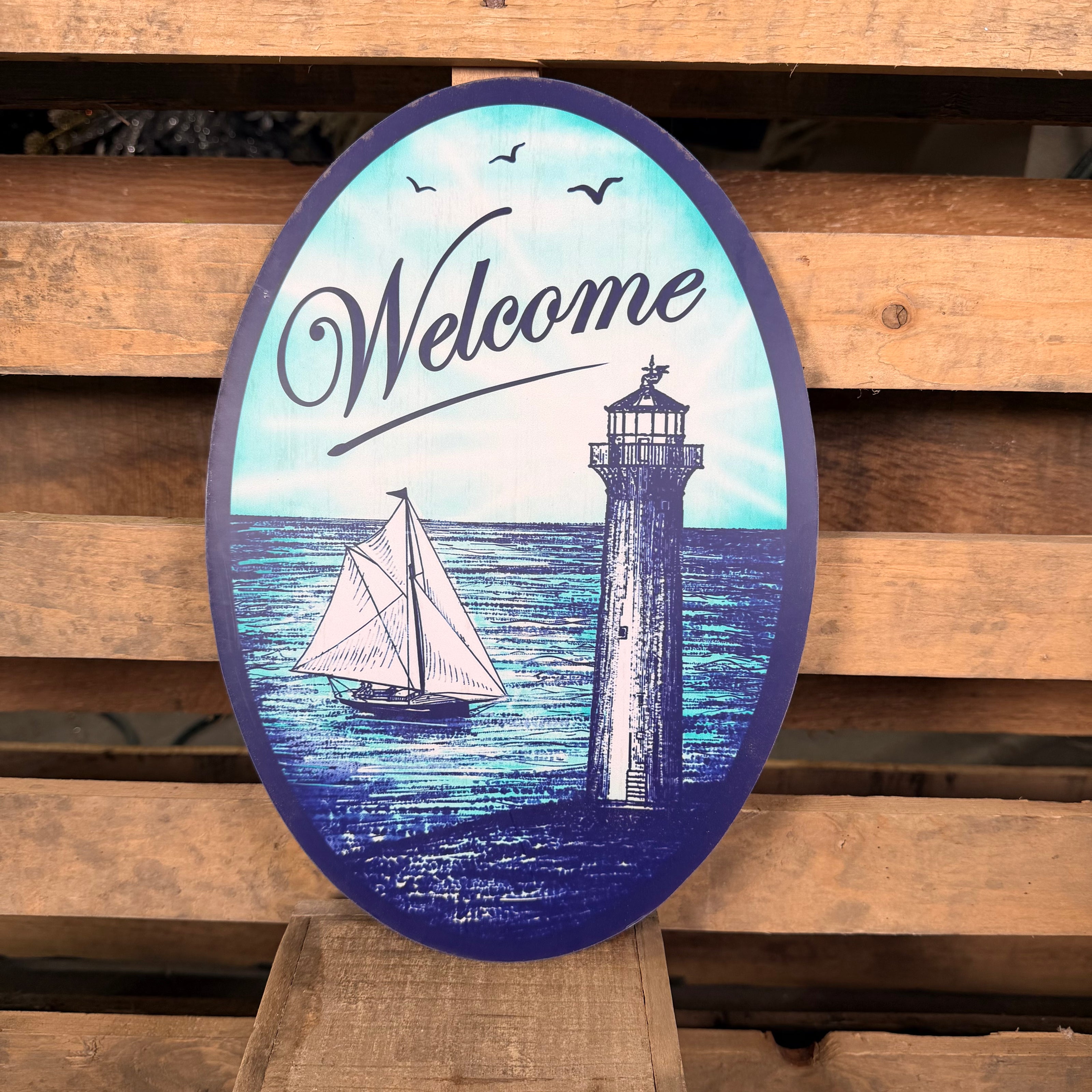 13” Welcome lighthouse sign - AP7325