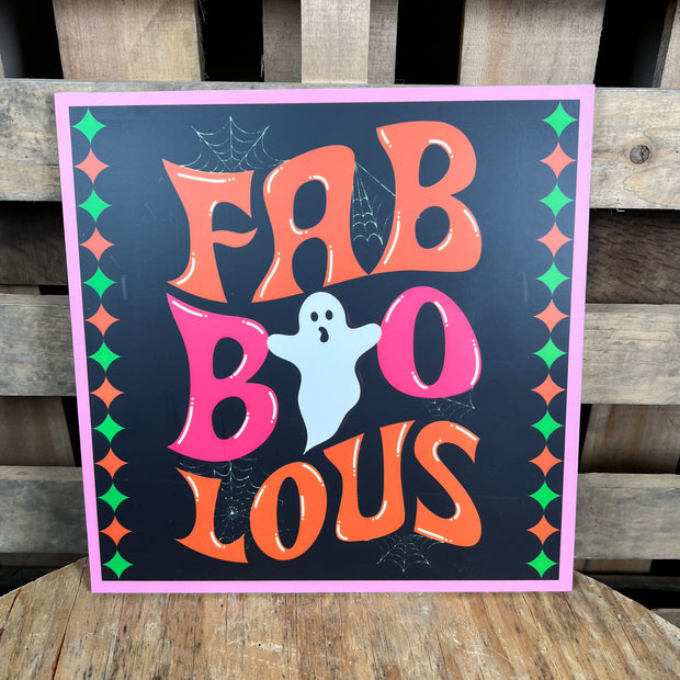 10 inch ghost Halloween wood sign - AP7348