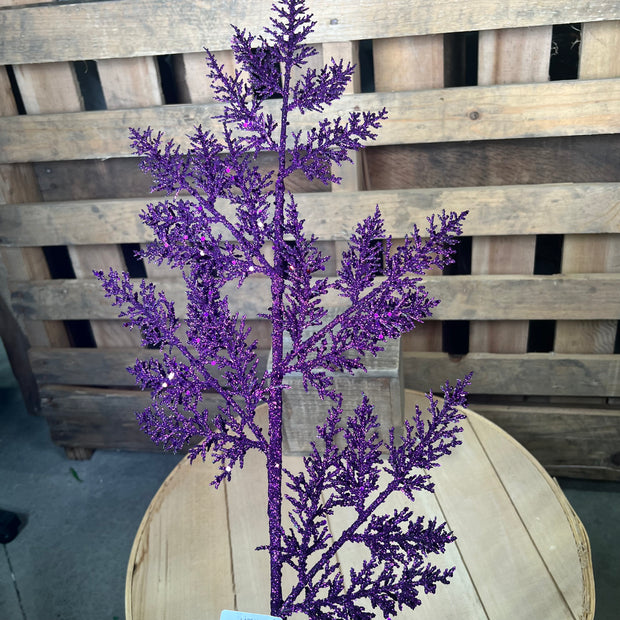 28" Purple Glitter Wild Huck Spray - L162406