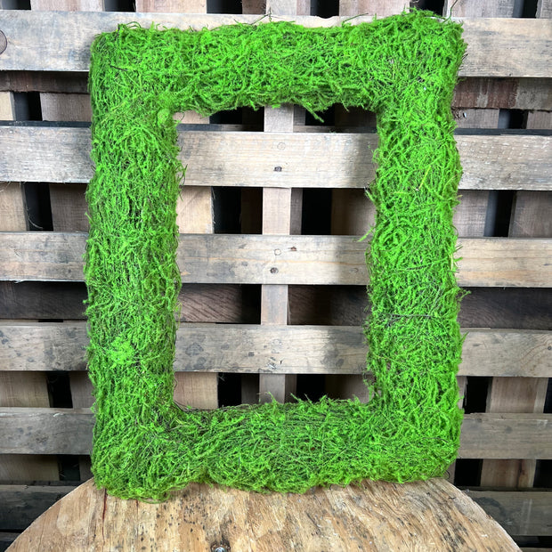 19in green moss rectangle wreath frame - 62069GN