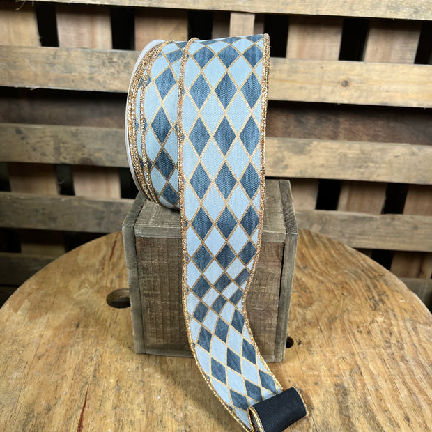 2.5” x 10yd antique Harlequin designer ribbon - LX314927