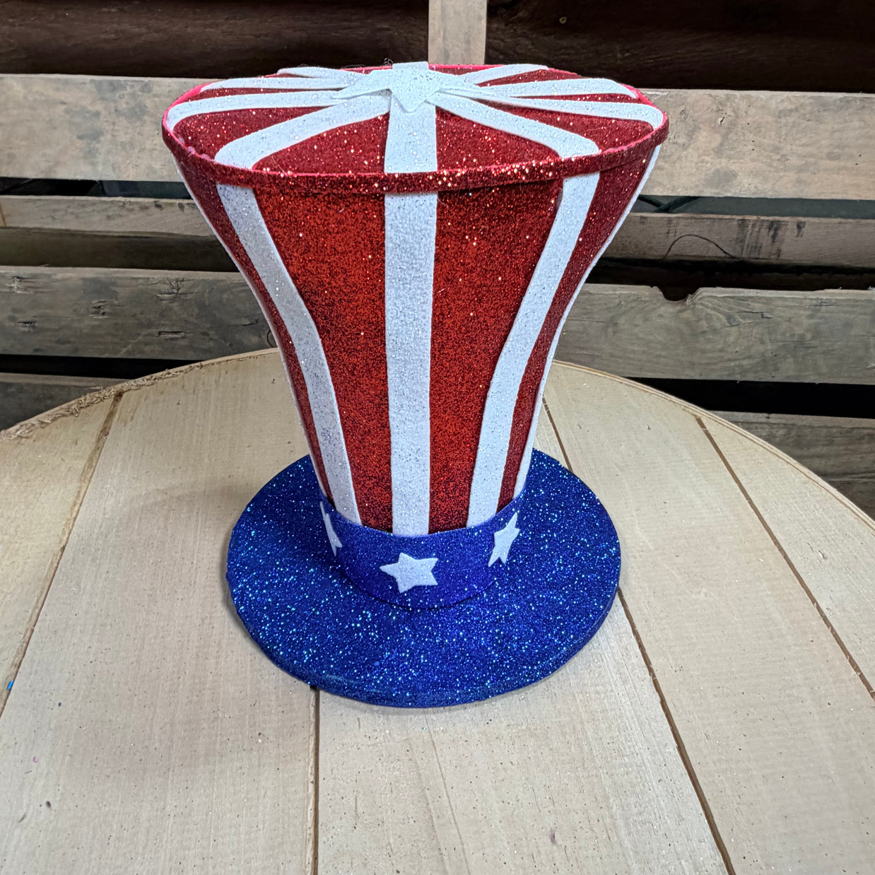 7.5" H Patriotic  Star Stripe Top Hat - 74272RWB