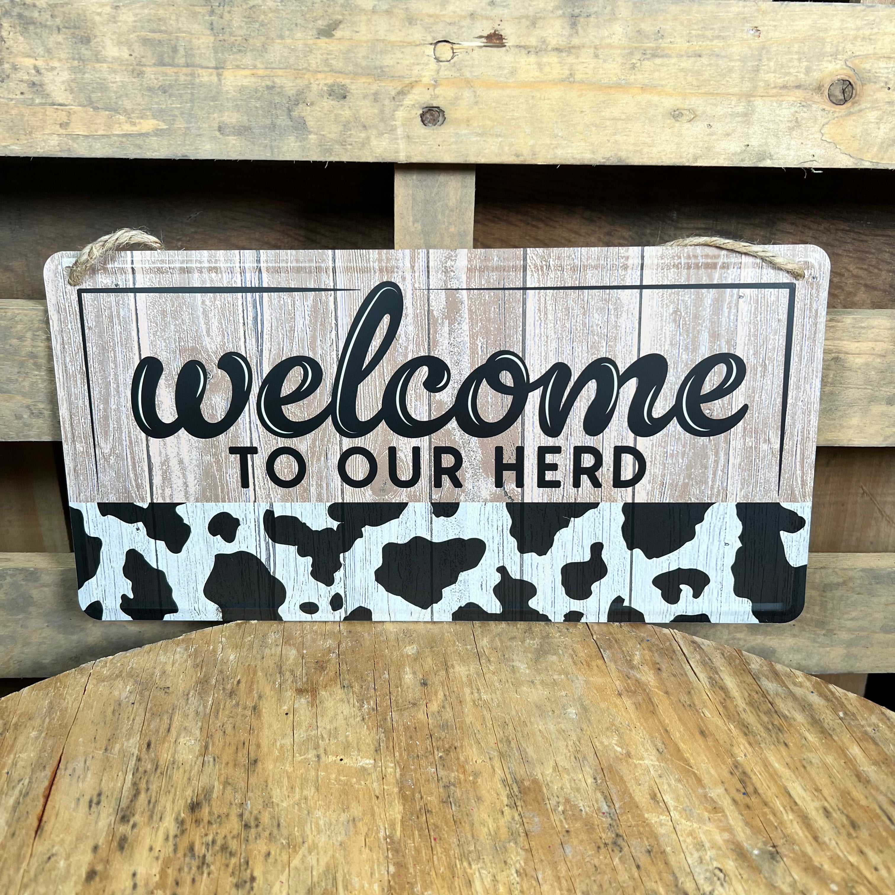 12 inch cow metal sign - MD151402 – MB Crafts