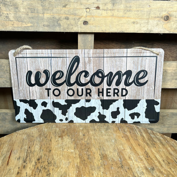 12 inch cow metal sign - MD151402