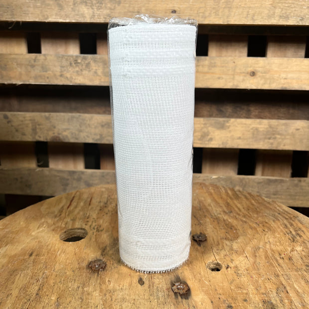 10.25"X10YD FOIL BORDER MESH - WHITE - RE8502R1