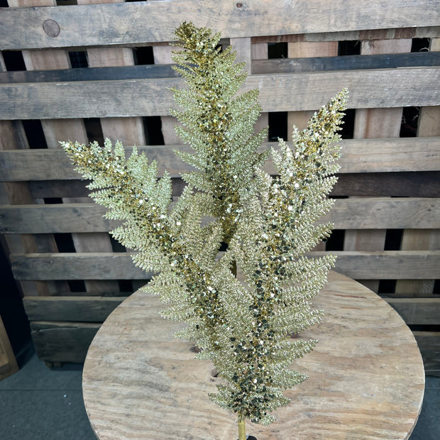 34 ”H Gold Jumbo Glitter sequin fern  spray - DCSP5003GDGD