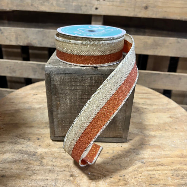 1.5"X10YD 2-IN-1 FINE GLITTER STRIPE- RGC8117X9