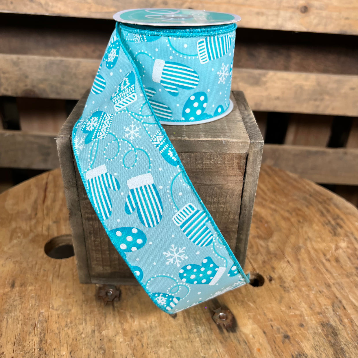 2.5 "X10YD blue mitten Wired Ribbon - RGE1991FY