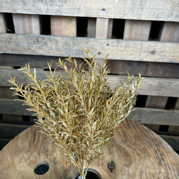 13 Inch gold glitter rosemary bush  - XX970408