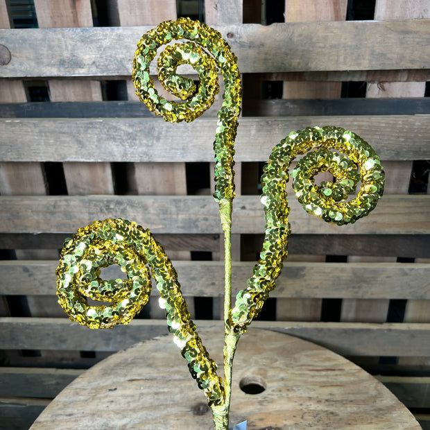 27"  GOLD SEQUIN COIL SPRAY - XS141208